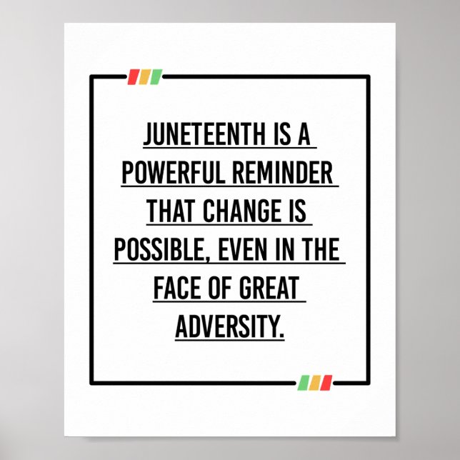 Póster Citas del 19 de junio, Libertad para afroamericano (Frente)