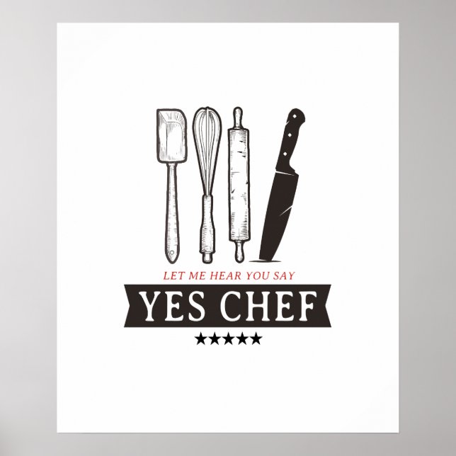Póster Citas divertidas de chefs (Frente)