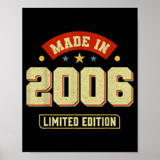 Póster Citas divertidas de cumpleaños vintage 2006 para l