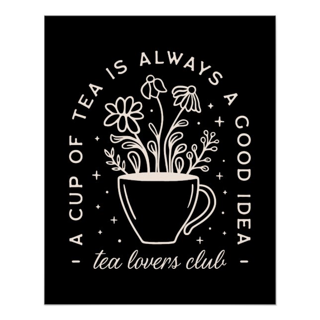 Póster Citas divertidas de los amantes del té (Anverso)