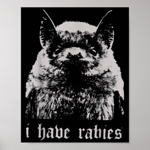 Póster Citas divertidas de meme de murciélago con rabia v