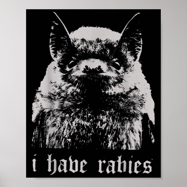 Póster Citas divertidas de meme de murciélago con rabia v (Frente)