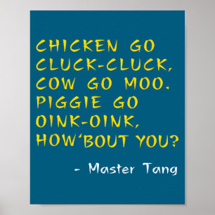 Póster Citas divertidas de películas de Kung W - Pollo Va
