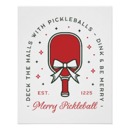 Póster citas divertidas de pickleball de Navidad estética