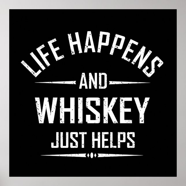 Póster Citas divertidas de whisky ayudan a beber alcohol  (Frente)