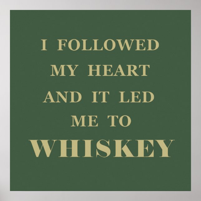 Póster Citas divertidas de whisky dichos de bebida (Frente)