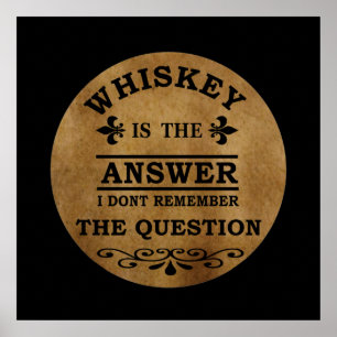 Póster citas divertidas de whisky vintage