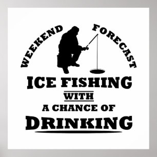 Póster citas divertidas sobre amantes de la pesca en hiel