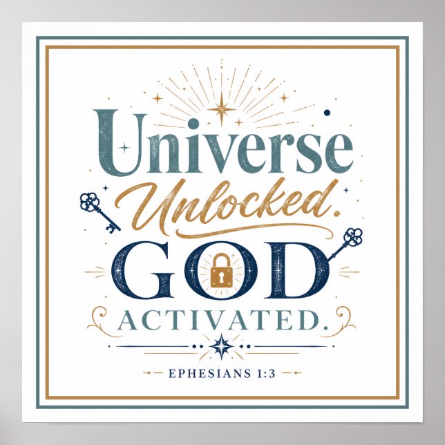 Póster Citas Espirituales Universo Desbloqueado Dios Acti (Frente)