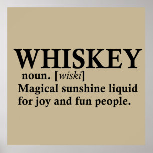 Póster citas graciosas de whisky de definición de whisky