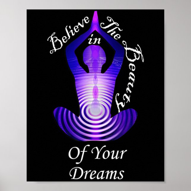 Póster Citas inspiradoras creen en tus sueños, grafo (Frente)