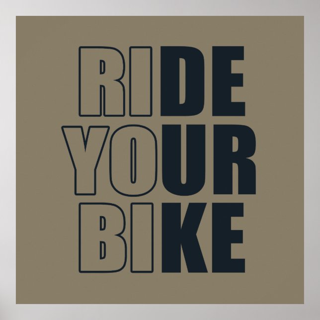 Póster citas inspiradoras de ciclismo (Frente)