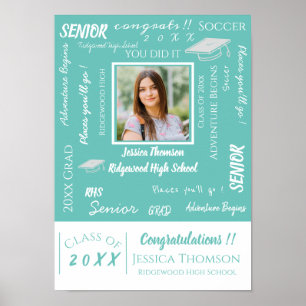 Póster Citas Inspiradoras de Graduación de Foto Graduada