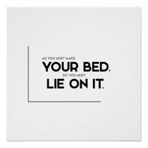 Póster Citas MODERNAS: haga su cama, mentira en ella