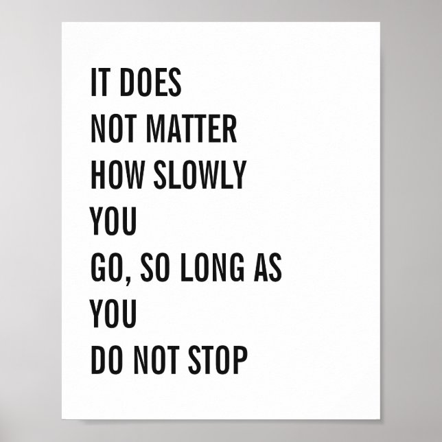 Póster Citas motivacionales Citas famosas de Confucio 8x1 (Frente)