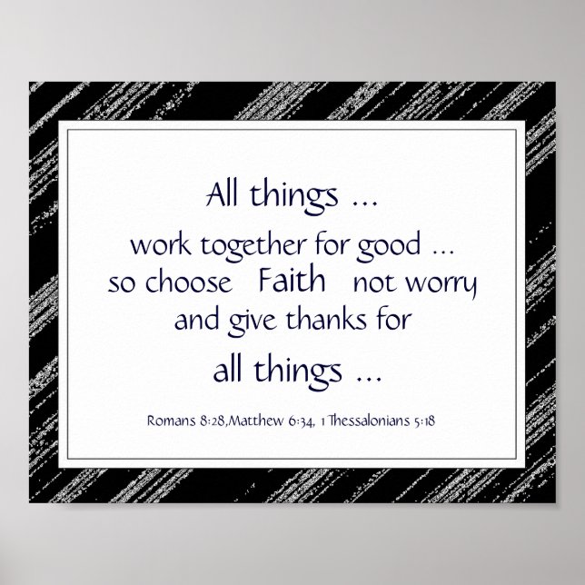 Póster Citas para animar la Biblia Gris negra (Frente)