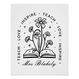 Póster Citas personalizadas de nombre de profesor cottage