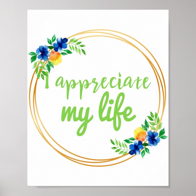 Póster citas positivas de vibraciones para la vida y el t (Frente)