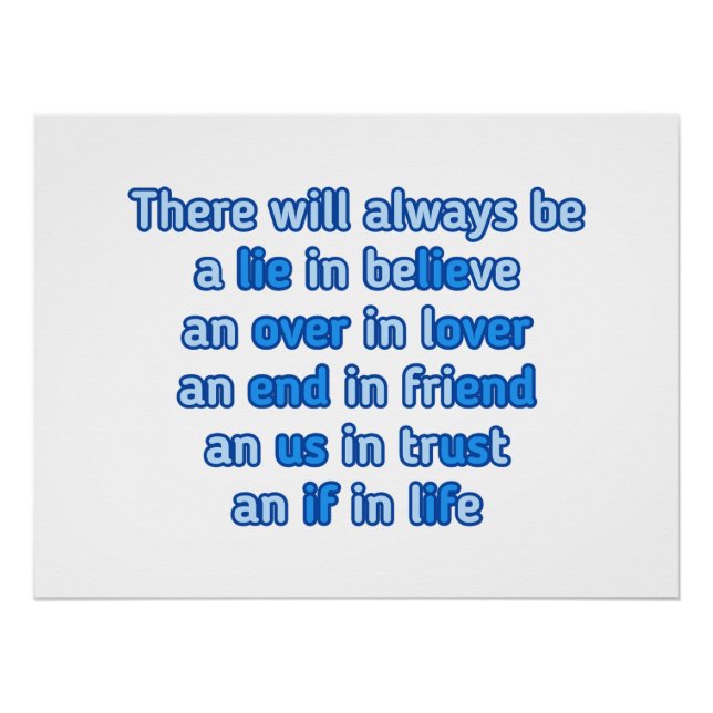 Póster citas sobre amor, vida y amistad (Anverso)