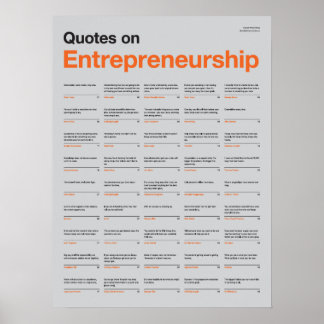 Póster Citas sobre Poster de emprendedores - Edición gris