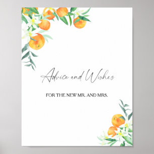Póster Cítrico - Consejos y Deseos para Recién Casados