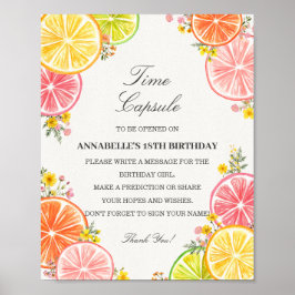 Póster Cítrico Floral Pequeño Cutie Time Capsul Game