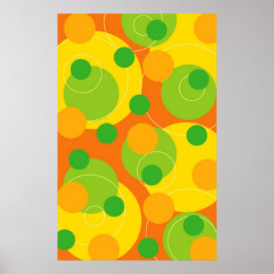 Póster Cítricos coloridos Lime Bubbly Divertido Círculo P