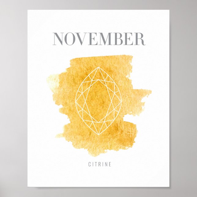 Póster Citrine Birthstone Noviembre (Frente)