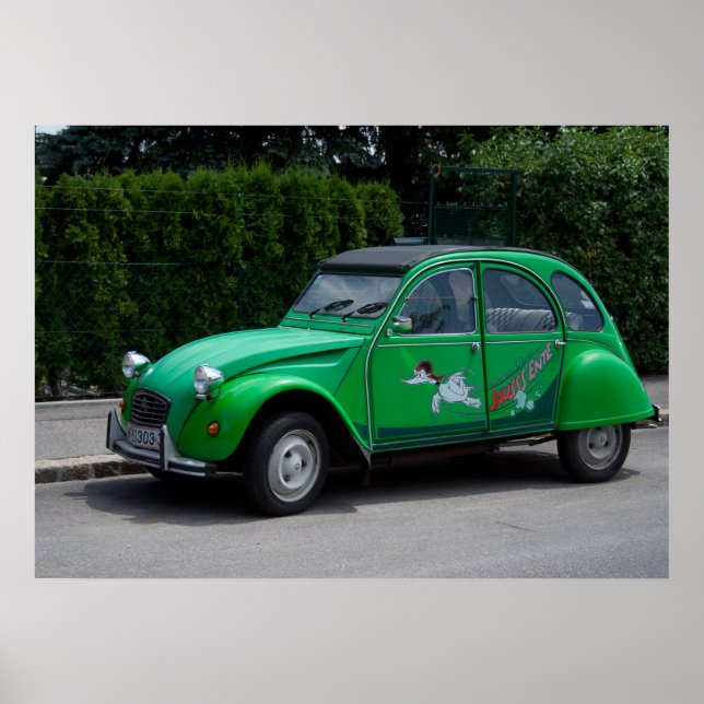 Póster Citroen 2 CV Green Saussente (Frente)