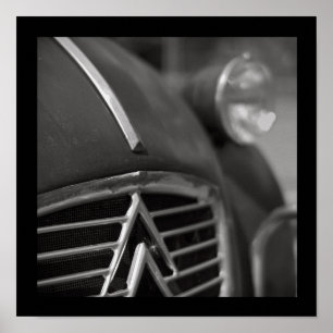 Póster Citroen 2cv Afiche clásico vintage, diseño retro