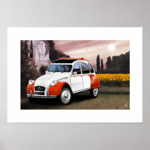 Póster Citroen 2CV ilustracion Poster Dolly