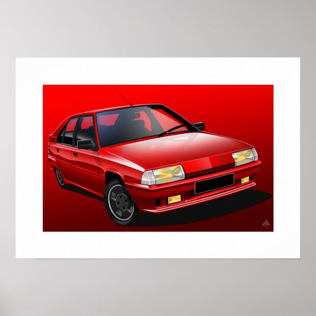 Póster Citroen BX 16V Poster ilustrado (Frente)