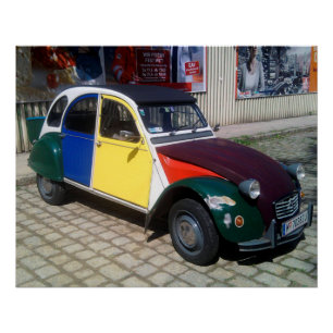 Póster Citroen colorido 2 CV