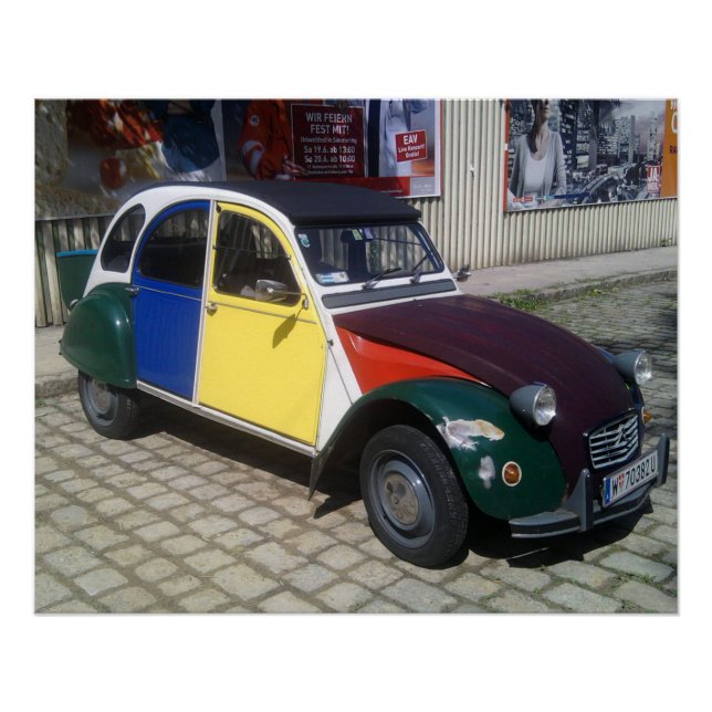 Póster Citroen colorido 2 CV (Anverso)