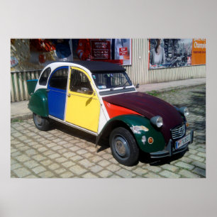 Póster Citroen colorido 2 CV