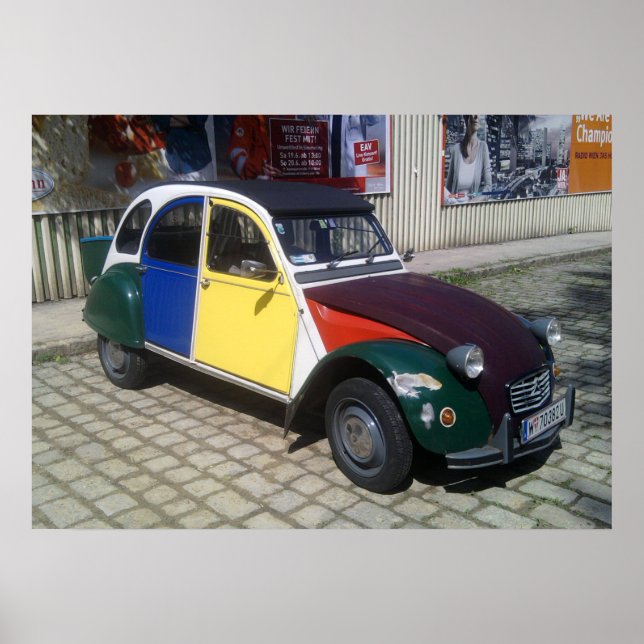 Póster Citroen colorido 2 CV (Frente)
