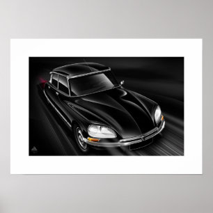 Póster Citroen DS "a la velocidad 2" poster ilustrado