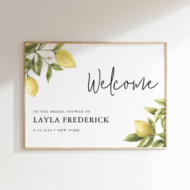 Póster CITRON Lemon Bridal Shower Welcome Sign Poster (Subido por el creador)