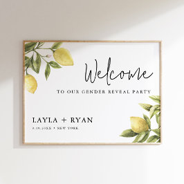 Póster CITRON Lemon Gender Reveal Welcome 18x24