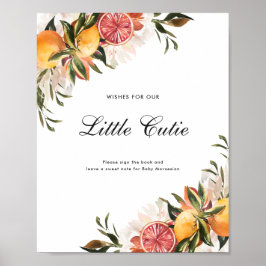 Póster Citrus Botanical | Rótulo de Baby Shower Guestbook
