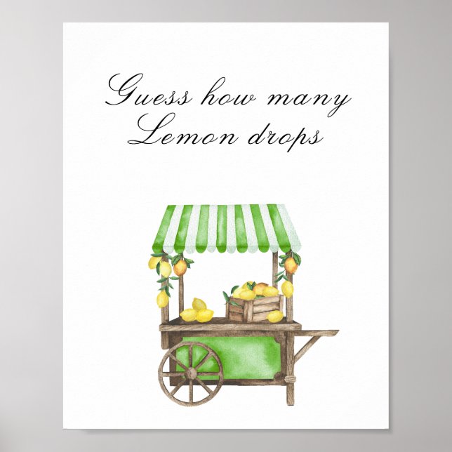 Póster Citrus bridal shower - Guess how many game (Frente)