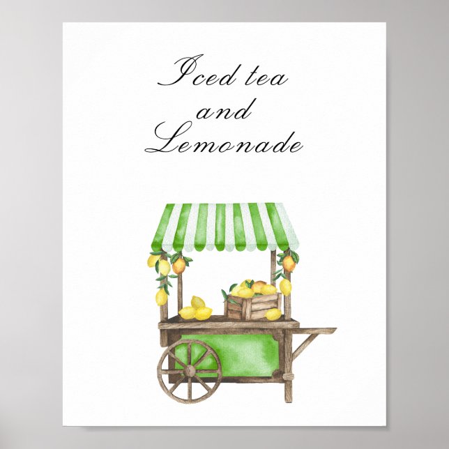 Póster Citrus bridal shower - Iced Tea & Lemonade (Frente)