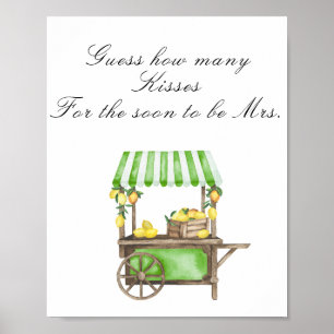 Póster Citrus - Cuántos besos juego de baby shower nupcia