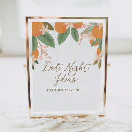 Póster Citrus Date Night Ideas Bridal Shower Rótulo
