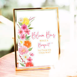 Póster Citrus Floral Bridal Shower Bloom Bar