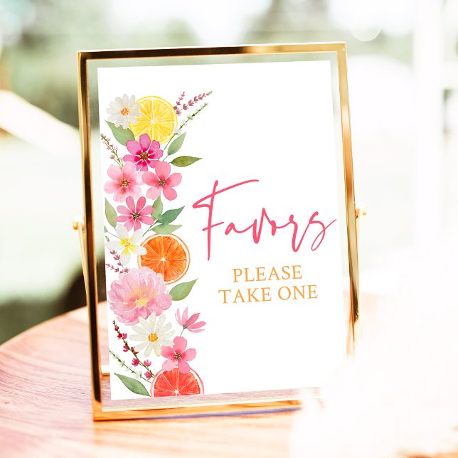 Póster Citrus Floral Lemon Naranja Bridal Shower Favor (Subido por el creador)