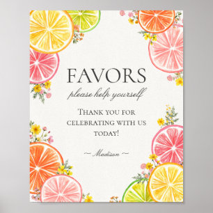 Póster Citrus Floral Little Cutie Favorece el Rótulo