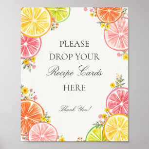 Póster Citrus Floral Main Squeeze Compartir un Rótulo rec