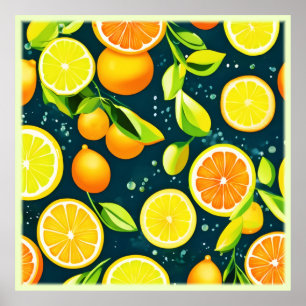 Póster Citrus Kaleidoscope: Una Medley vibrante