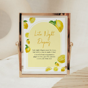 Póster Citrus Lemon Baby Shower Tarde Noche Diapers